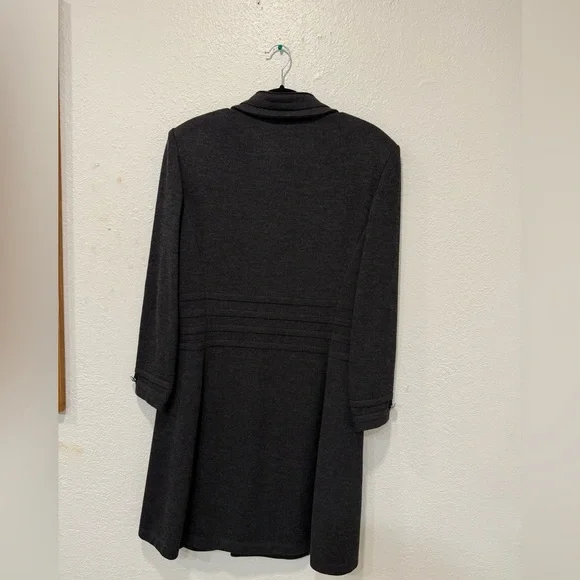 St. John Collection Santana Knit Jacket Pants wide leg Set Black Wool Blend - Picture 4 of 16